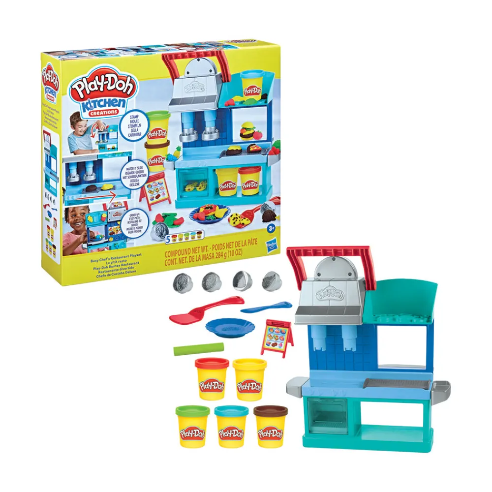 Play-Doh Kitchen Creations Busy Chef's Restaurant Playset New