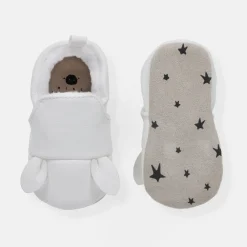 rise little earthling Bear Slide Ons Antique White 0-3 New
