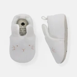 rise little earthling Bunny Slide Ons Antique White 0-3m Discount