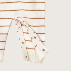 rise little earthling Knitted Romper Set Antique White Stripe New
