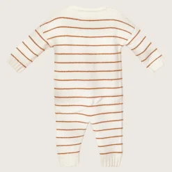 rise little earthling Knitted Romper Set Antique White Stripe New