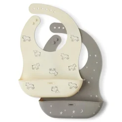 rise little earthling 2-Pack Silicone Bib Hot