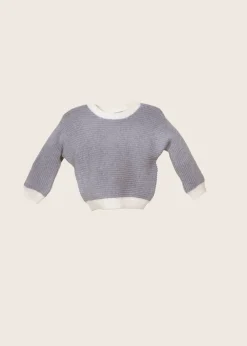 rise little earthling Rib Knit Sweater Grey Discount