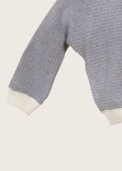 rise little earthling Rib Knit Sweater Grey Discount