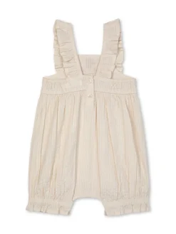 rise little earthling Ruffled Strap Romper Cream Sale