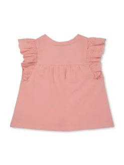 rise little earthling Ruffle Tee Blossom Hot