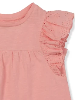 rise little earthling Ruffle Tee Blossom Hot