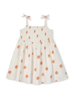 rise little earthling Smocked Dress White Online