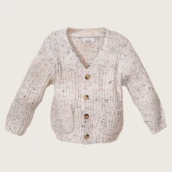 rise little earthling Speckle Cardigan Grey Best