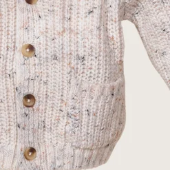 rise little earthling Speckle Cardigan Grey Best