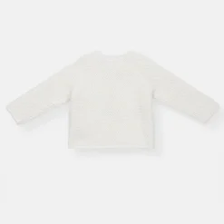 NY BRAND STUDIO INC Rise Little Earthling Texture Knit Cardigan Antique White Best