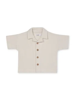 rise little earthling Waffle Collar Shirt Cream Outlet