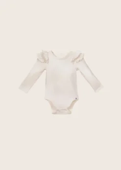 rise little earthling Ruffle Bodysuit White 0-3m Discount