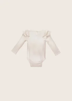 rise little earthling Ruffle Bodysuit White 0-3m Discount