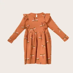 rise little earthling Ruffle LS Dress Pink 9-12m Clearance