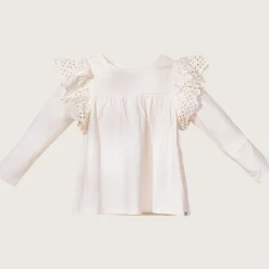 rise little earthling Ruffle Shoulder Tee Black 9-12m Best