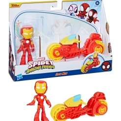 Imports Dragon Inc. Spidey & His Amazing Friends Iron Man & Motorcycle Hot