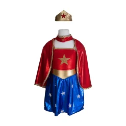 Creative Education Of Can. Superhero Girl Tunic w/ Cape & Headpiece Size 5-6 Best