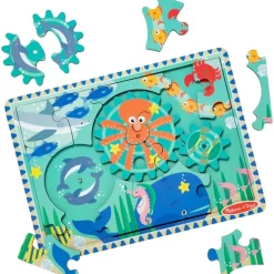 Melissa and Doug Underwater Wooden Gear Puzzle (In Display Tray) Clearance