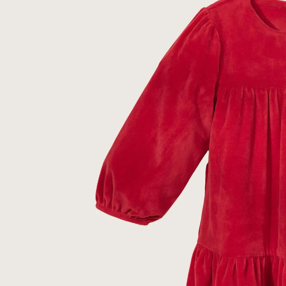 rise little earthling Velvet Dress 9-12m Red Outlet